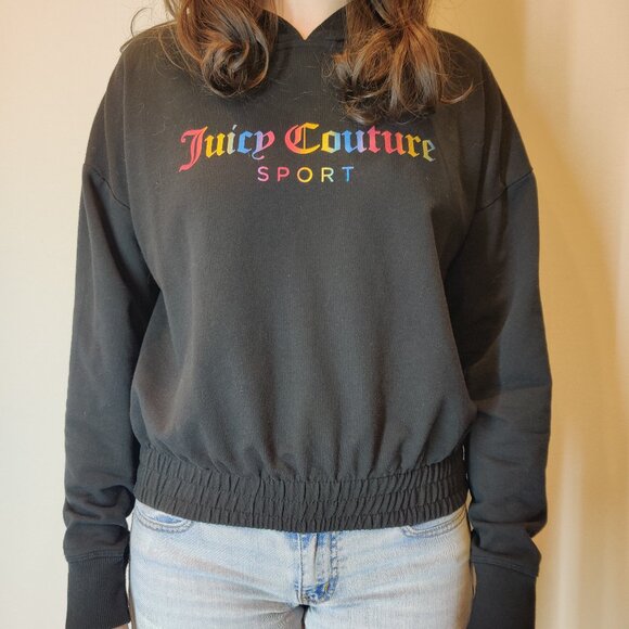 Juicy Couture Sport Hoodie Black | Ombre Logo | Small - Picture 2 of 6